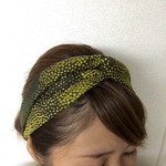 レトロドット柄 ヘアターバン