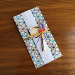 人気♡布製*麻の葉文様ブルーの祝儀袋