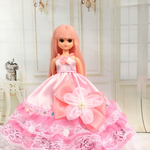 リカちゃん　ピンクの世界のパーティドレス