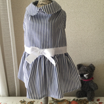  ♡(再)可愛い紺色 ストライプワンピー