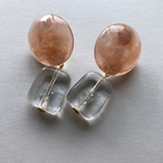 ootasam様専用  ピンクカボションとスクエアビーズのピアス