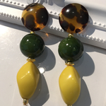 アンティークピアス おおぶりピアス カボション ハンドメイド／ピアス イヤリング