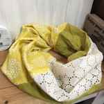 春夏用あじさいとレースのスヌード◯yellow