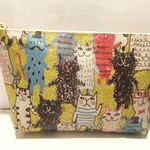 落書きにゃんこ　ラミネートポーチ　イエロー