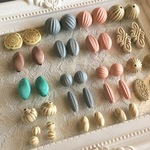 アンティーク風ビーズアソート＊ホワイト&パステルミックス＊40個セット