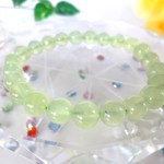 ★大自然の波動★宝石質★マスカットグリーン★高品質ＡＡＡ★南アフリカ産☆プレナイト♪　★８ｍｍ★　★１７ｃｍ