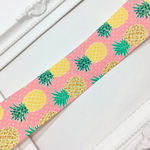 《2m分》パイナップル柄(pink)グログランリボン(38mm)-218