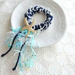 umiのシュシュ(ネイビー×ホワイト)