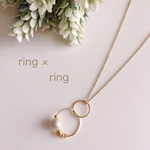 【2way】おとなリング×リング コットンパールロングネックレス                       特別価格でおすすめです