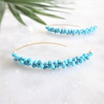 14kgf Turquoise*bubble wrapped marquis pierced earring