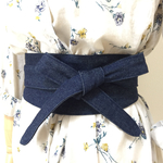 再×6デニムサッシュベルトーネイビー