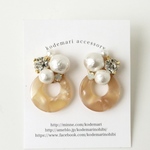 pearl　bubble４＜beige＞　ピアス/イヤリング