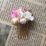 お花とパールのヘアアクセ♡