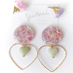 statice bouquet × heart hoop ＊ ピアス/イヤリング