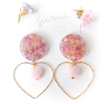 statice bouquet × heart hoop ＊ ピアス/イヤリング