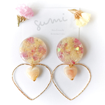 statice bouquet × heart hoop ＊ ピアス/イヤリング