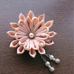 ❅送料無料❅つまみ細工❅櫻色の花のブローチ