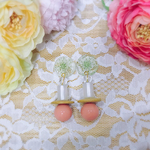 新作 押し花レジン  お花 イヤリング