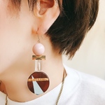 ネイティヴペイントウッド☆まぁ〜るいピアス&イヤリング
