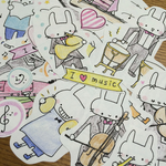 うさぎの音楽シール