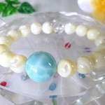 ★愛と平和★太陽と海☆人生の喜び★カリブの宝石★高品質AAA☆ラリマー★大珠１６ｍｍ★　☆人魚姫の涙★　★女神の慈愛★　☆マザーオブパール♪　　☆ＡＡＡ天然レインボーアイリスクォーツ♪