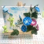 夏「朝顔とカエル」