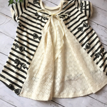 T様専用＊リボンボーダー＊後ろフリルリボンT＊110