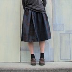 着物リメイク*短スカート*紺に華