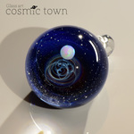 【cosmic town】1点物 宇宙モチーフガラスペンダント / ネックレス  ギフトボックス & 鹿革紐付【オパール入り】