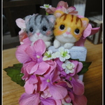 ＊お花いっぱい　２匹のねこちゃん②　置物　＊