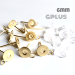 新価格⭐︎送料無料【30個 カン付き6mm】ピアス土台 パーツ 