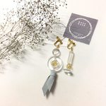リボンとコロコロの大ぶりピアス/イヤリング