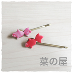 赤い金魚のヘアピン 2本セット