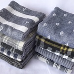 □516 今治タオル&ダブルガーゼ ミニハンカチ6P STYLISH  NAVY