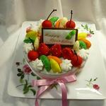 フェルトde　Happy Birthdey!　ホールケーキ