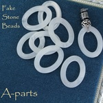 送料無料 ◇ Fake Stone Beads  リングパーツ ミルクホワイト ８pcs  11-O