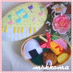 ピアノお弁当☆オレンジチェック☆フェルト☆ままごと