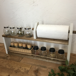 2段kitchen paper shelf long  DBWB キッチンペーパー スパイスラック