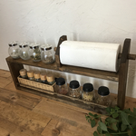 2段kitchen paper shelf long w62 h33 DB キッチンペーパー スパイスラック