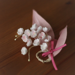 ピンクすずらんのブローチ