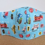 立体マスク  for kids 子ども用 働く車  水色