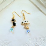 雨と黒猫のピアス《イヤリング》 (=^ェ^=)