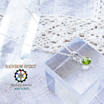 ★送料無料★★お得なシルバーチェーン付き価格★［Silver925］ペリドットのシルバーネックレス（直径6mm）（８月の誕生石のチャーム★バリ島からお届け★大切な人へのギフトに/出産祝い/誕生日