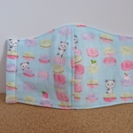 立体マスク  for kids 子ども用 マカロンパンダ  水色