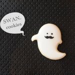 ヒゲおばけ　Icing cookie brooch