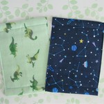 子ども用ガーゼマスク　２枚セット　園児~小学校中学年　恐竜　宇宙