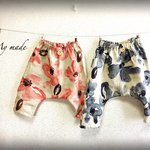 再10販『watercolor＊Flowe』サルエルパンツ☆リネンダブルガーゼ
