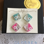 SALE カラフル桜ラメイヤリング／ピアス