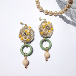 mimosa ビーズ刺繍ピアス