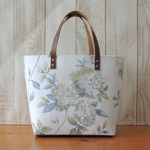 イギリスコットン『Abbeystead』紫陽花ブルー L バッグ